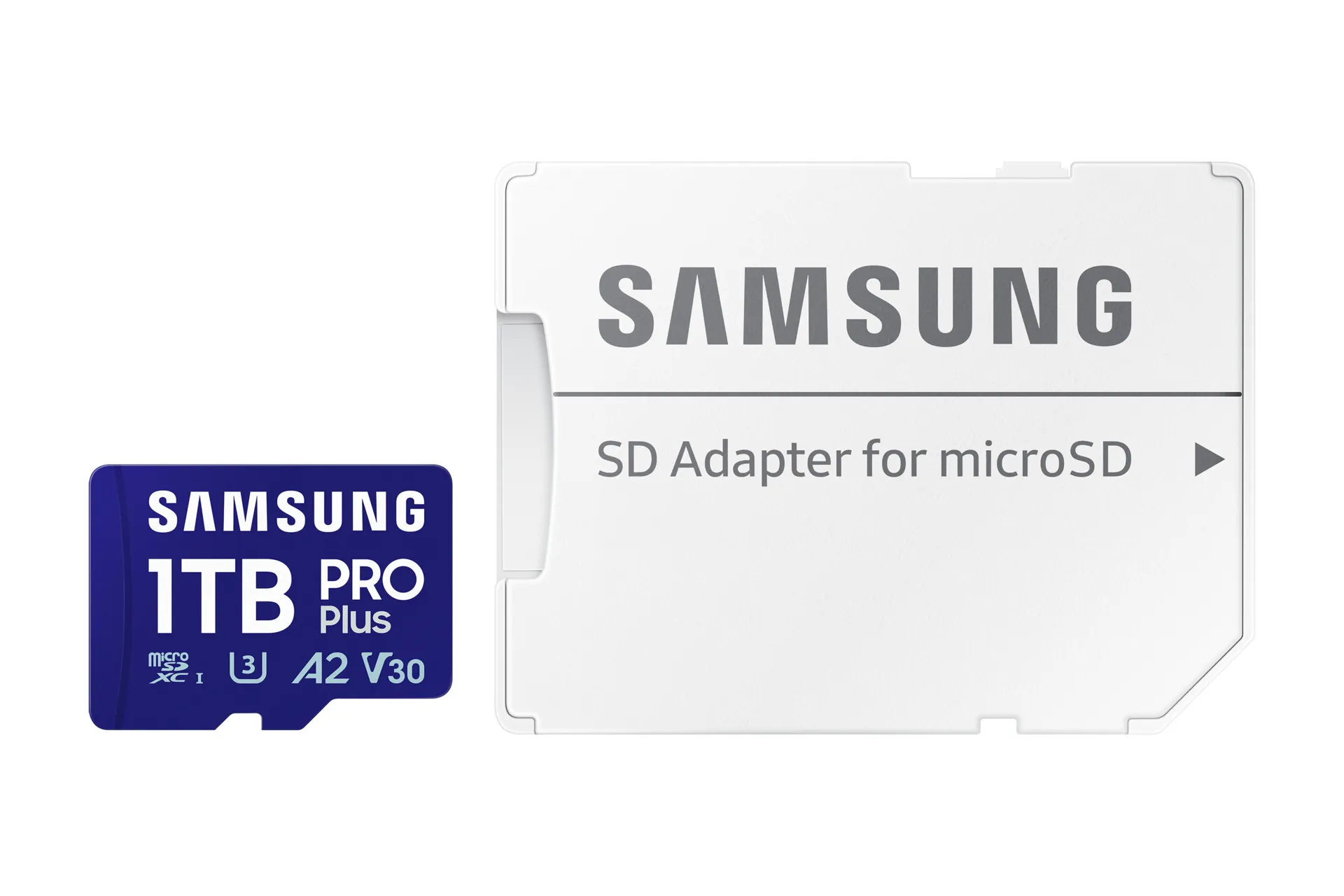 Samsung PRO Plus 1 TB MicroSDXC UHS-I U3 V30 A2 kort + SD-adapter, blå