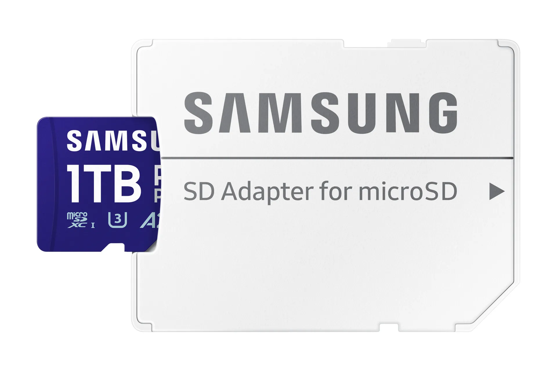 Samsung PRO Plus 1 TB MicroSDXC UHS-I U3 V30 A2 kort + SD-adapter, blå
