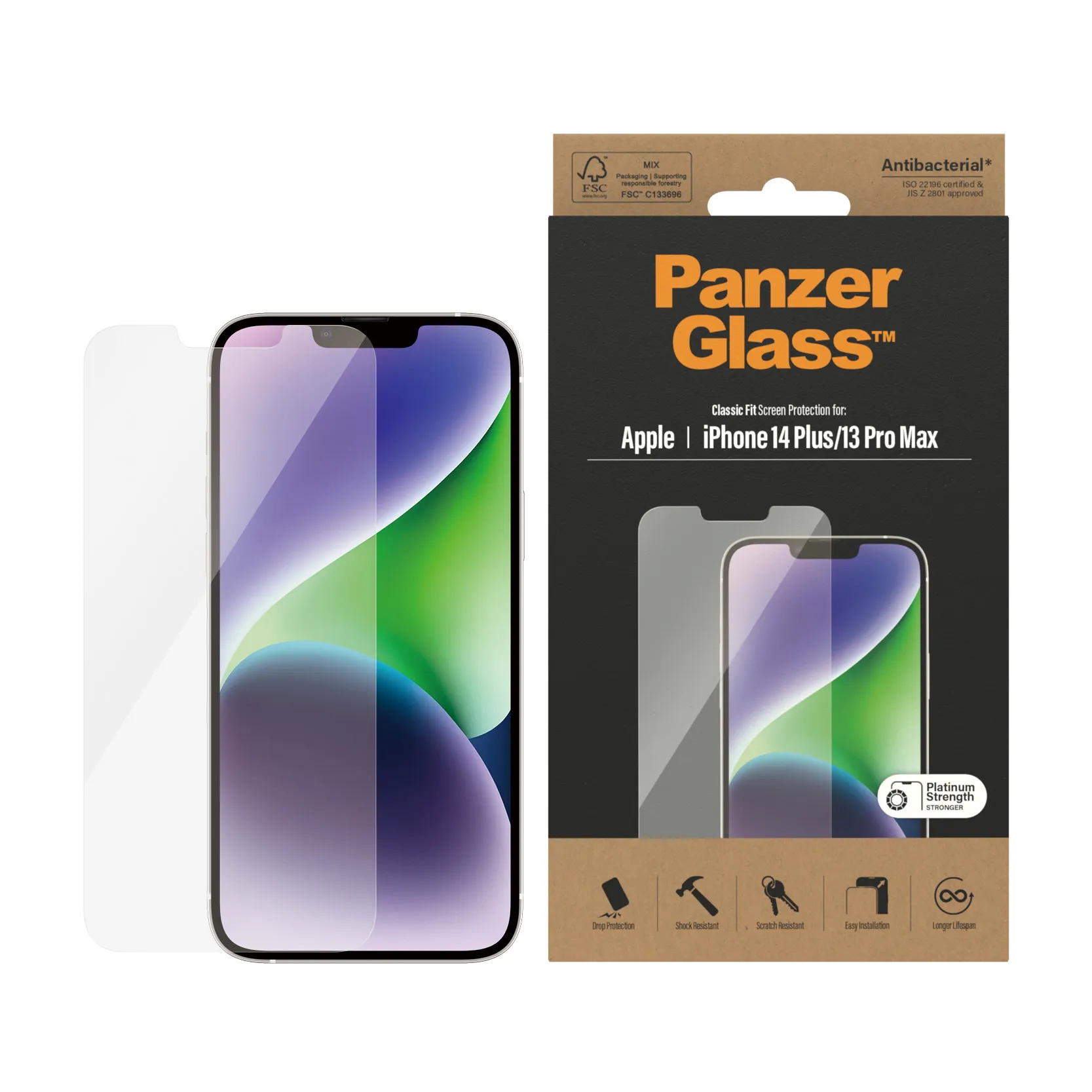 PanzerGlass Classic Fit, iPhone 14 Plus - sk&auml;rmskydd