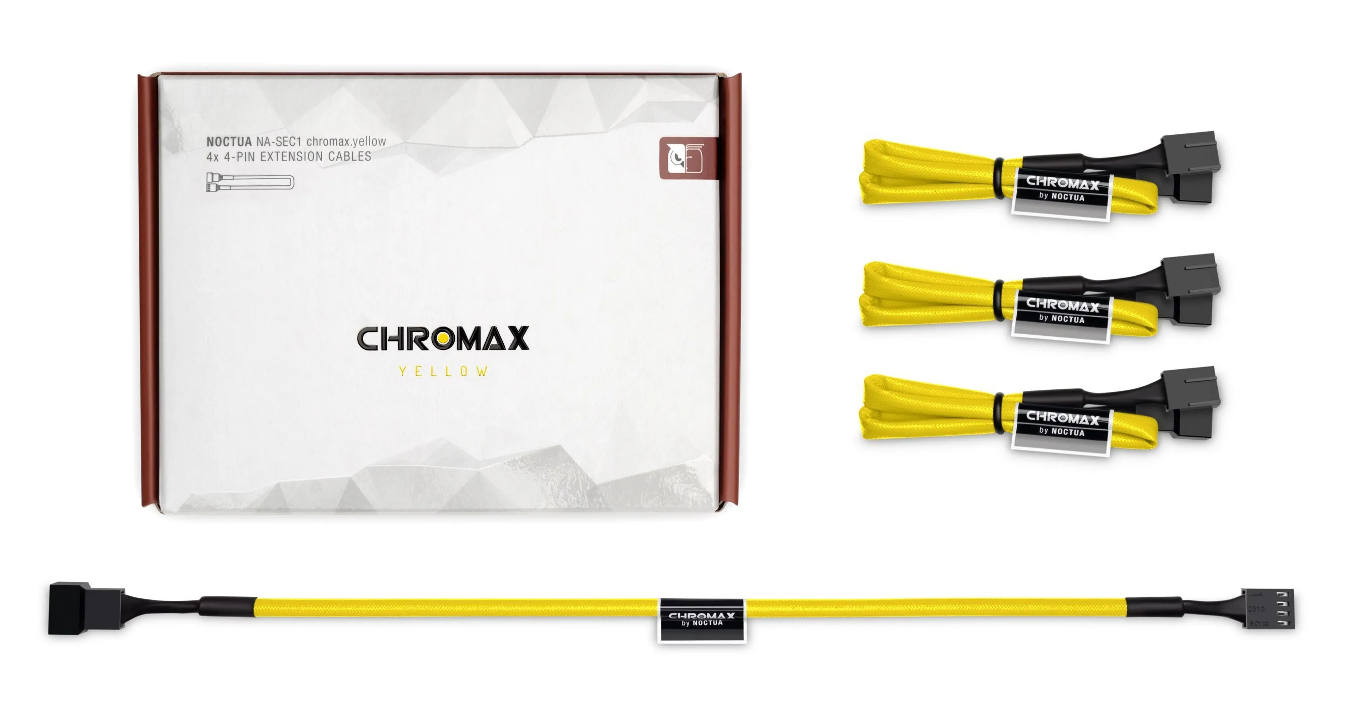 Noctua NA-SEC1 chromax.yellow - Extension cable set, yellow/black