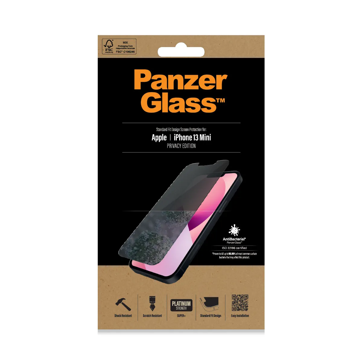 PanzerGlass Classic Fit, Privacy, iPhone 13 mini - sk&auml;rmskydd