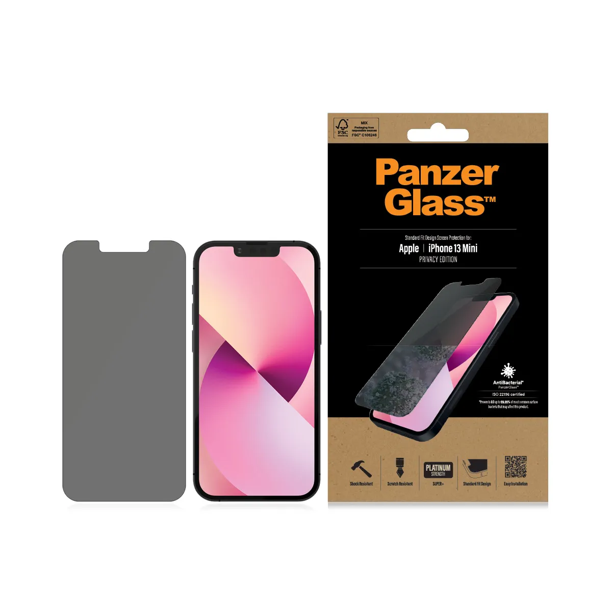 PanzerGlass Classic Fit, Privacy, iPhone 13 mini - Screen Glass