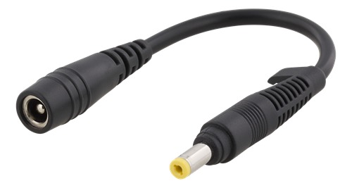 DELTACO HP 5,5*5 mm Str&ouml;madapter, 170 mm, 4,8*1,7 mm, ren koppar, svar