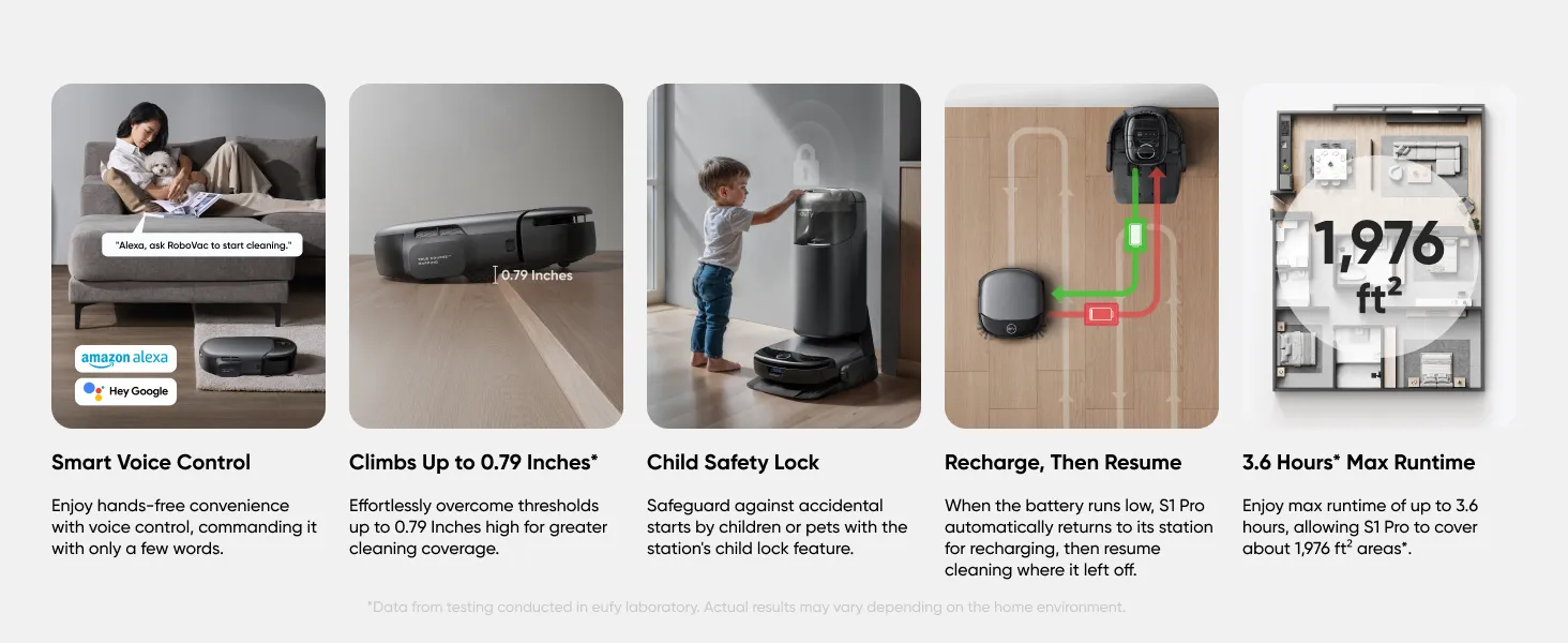 Anker Eufy S1 Robot Vacuum Cleaner Pro, Gr&aring;