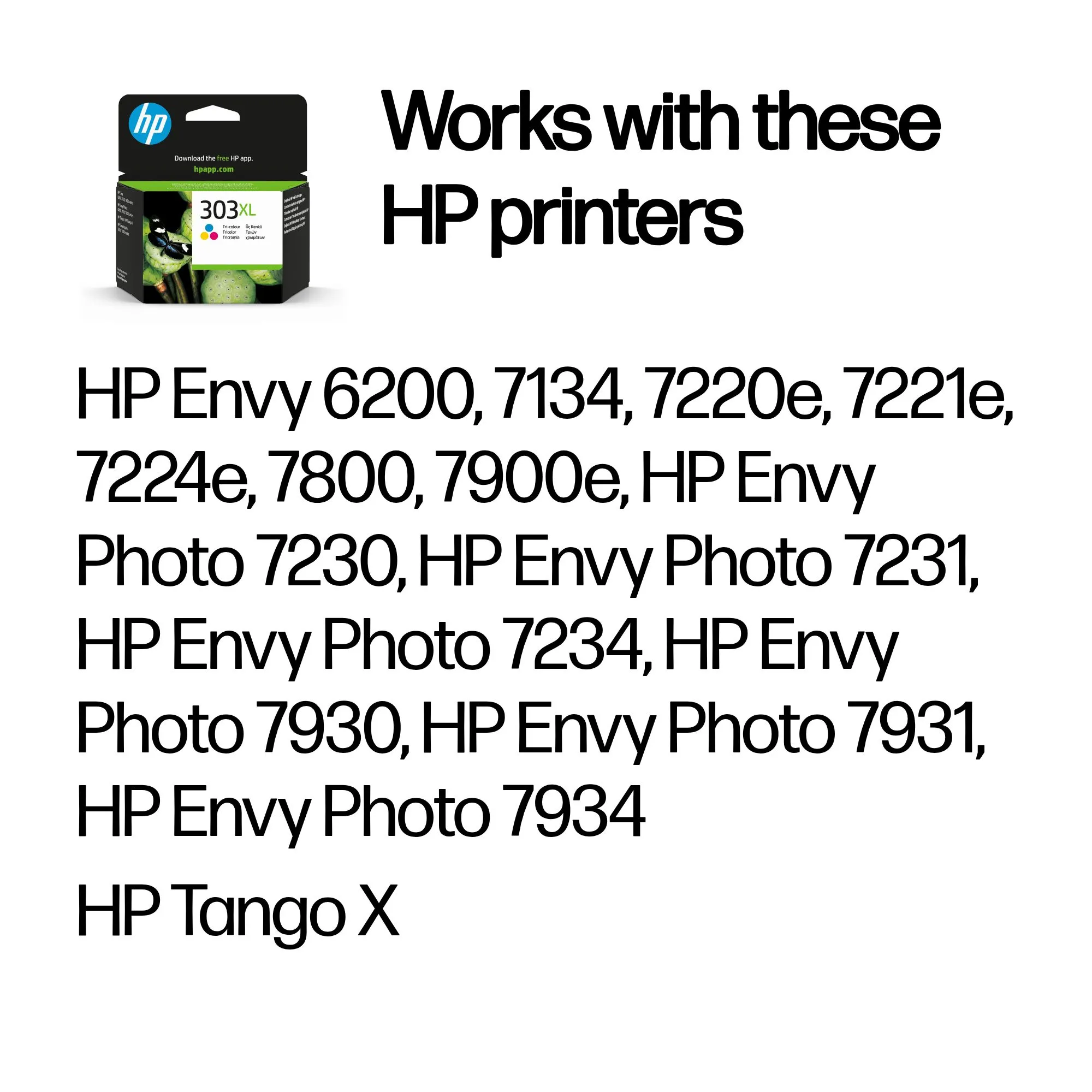 HP 303XL-mustekasetti, 10 ml, kolmiv&auml;rinen