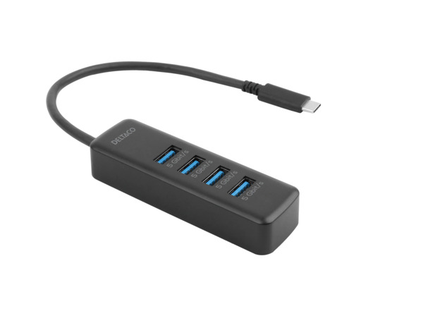 Deltaco 5 Gbps, 4x USB-A - USB-C hub
