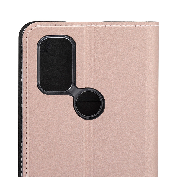 Wave Book Case, OnePlus Nord N10 -suojakotelo, Ruusukulta