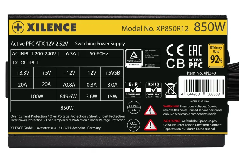 Xilence Gaming Gold Series XP850R12 850 W - Power supply, 80 Plus Gold