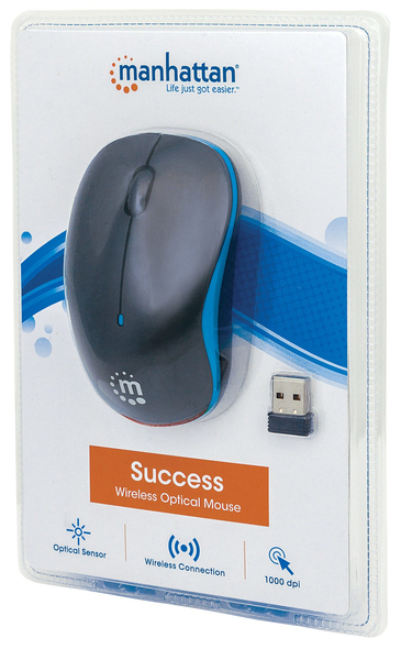 Manhattan Success - wireless mouse, Black/Blue