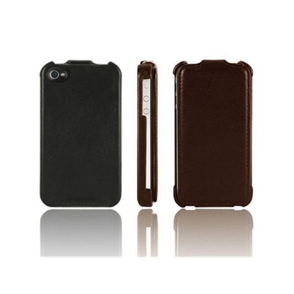Optima Genuine Leather Flipp-Case for iPhone 4 Black