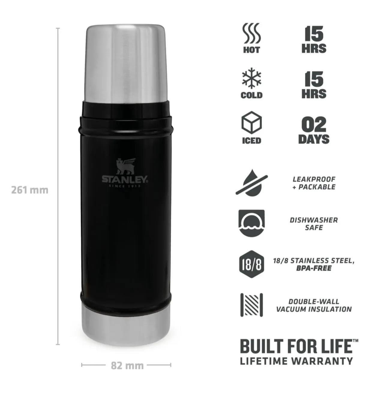 Stanley Classic Bottle XS 0,47 L Matte Black Pebble