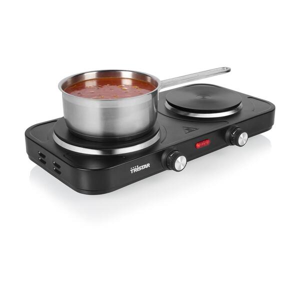 Tristar KP-6152 Double Electric Hot Plate, 2500 W, Black