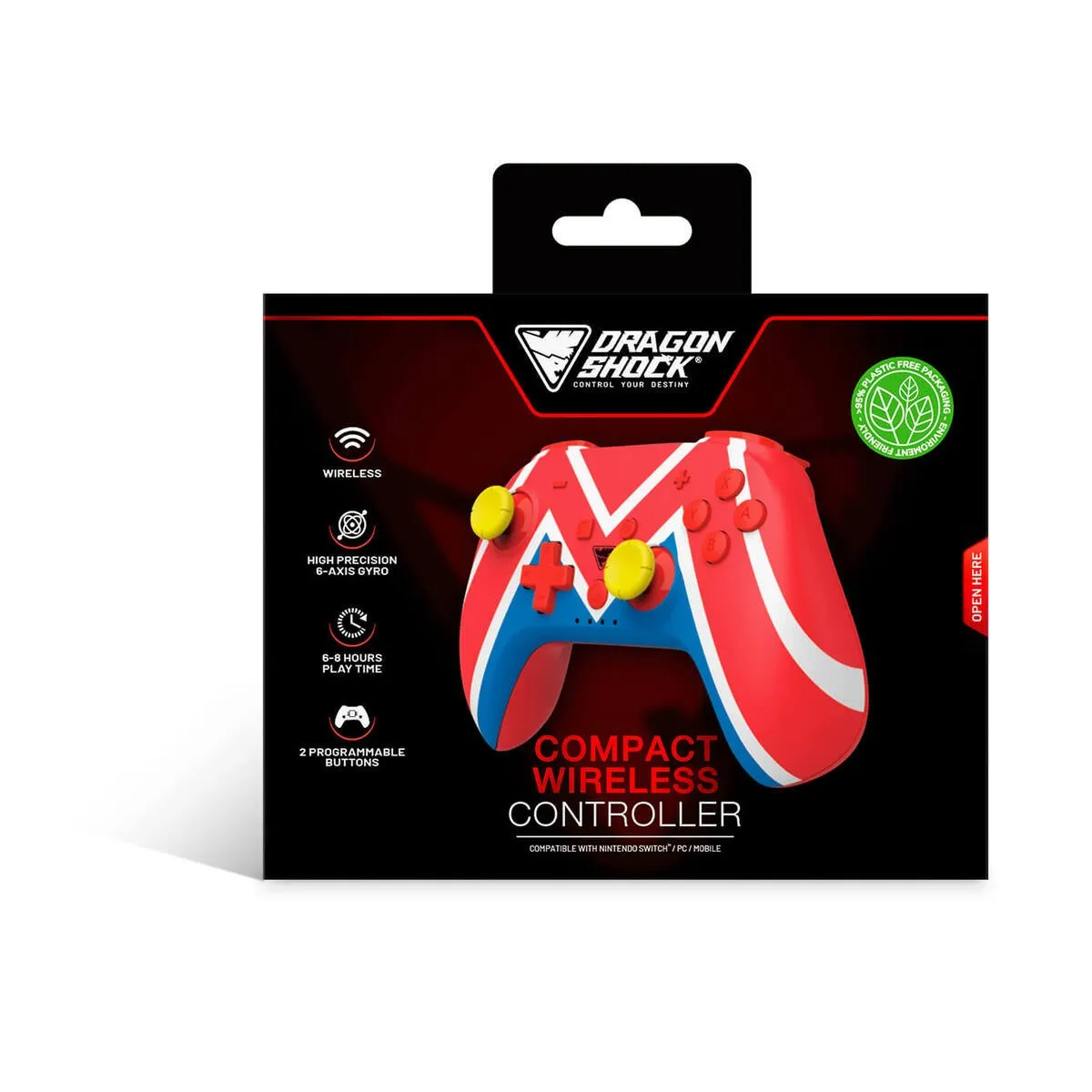 Dragonshock Poptop Bluetooth -langaton peliohjain, Mario, Nintendo Switch