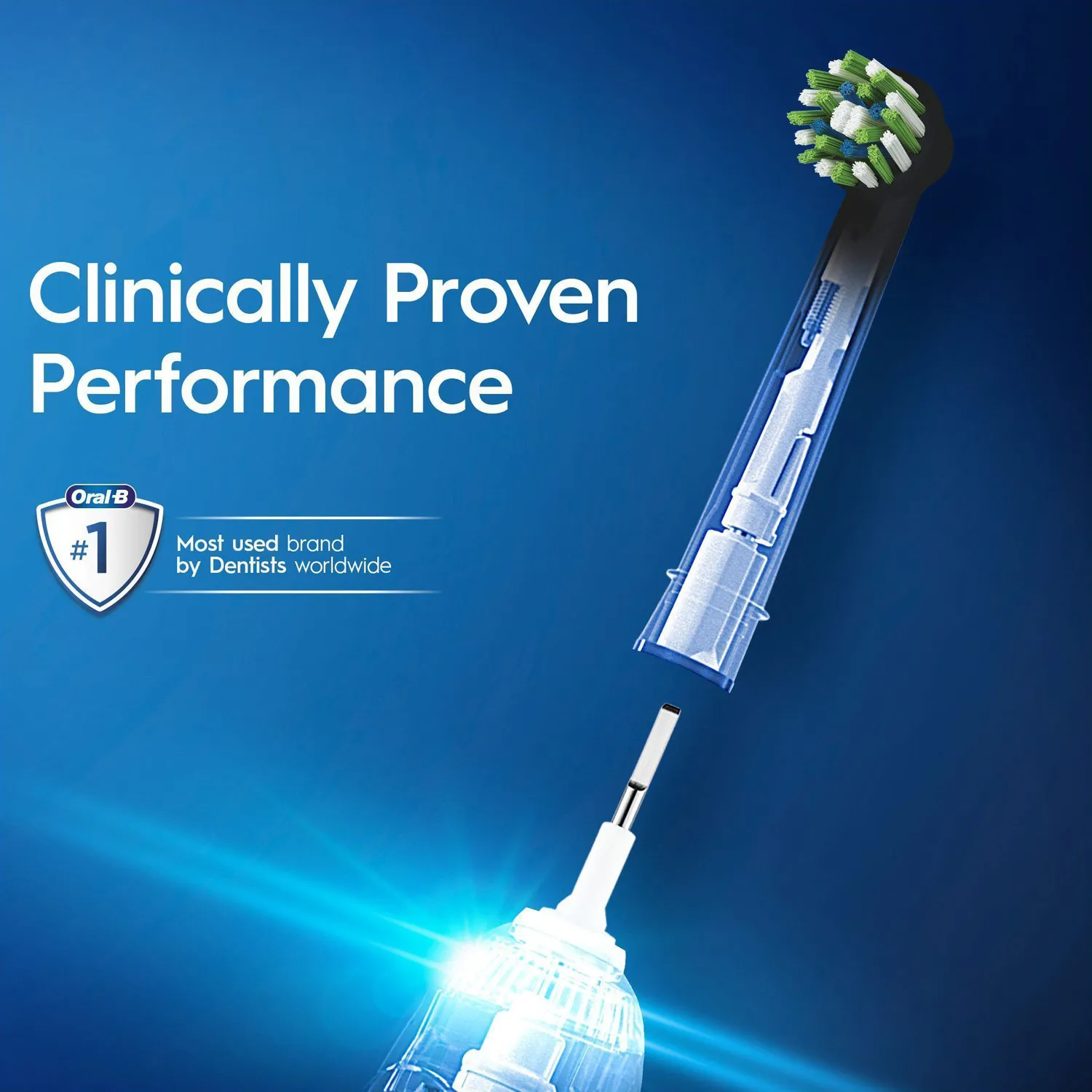 Oral-B Cross Action - borsthuvuden, svart, 3-pack