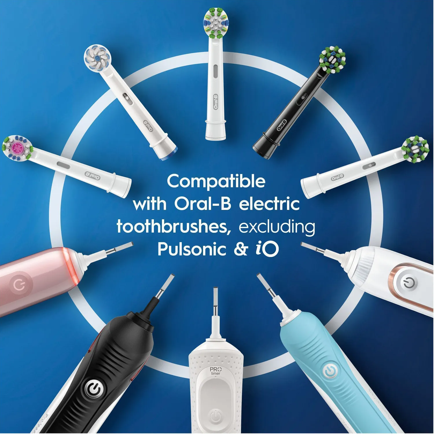 Oral-B Cross Action - borsthuvuden, svart, 3-pack