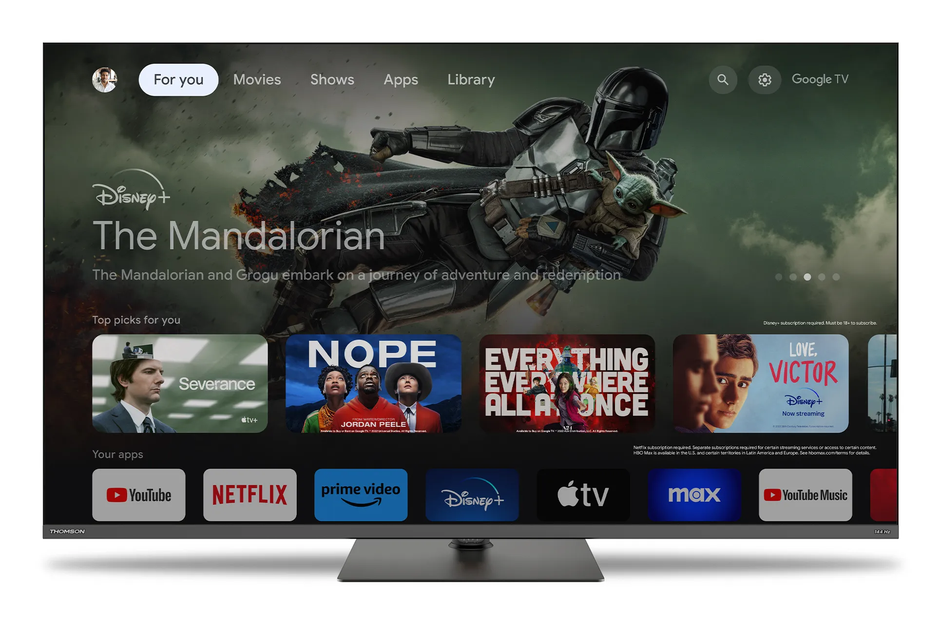 Thomson QLED Pro 43" 4K Google TV, 144 Hz, HDR10, Dolby Vision, harmaa Thomson QLED Pro 43" 4K Google TV, 144 Hz, HDR10, Dolby Vision, harmaa