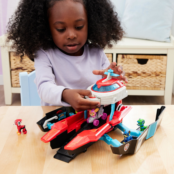 Spin Master Paw Patrol: The Mighty Movie, Pup Squad Mini Marine Headquarters Playset, Toy Vehicle (with Skye Toy Car and Chase Toy Figure)