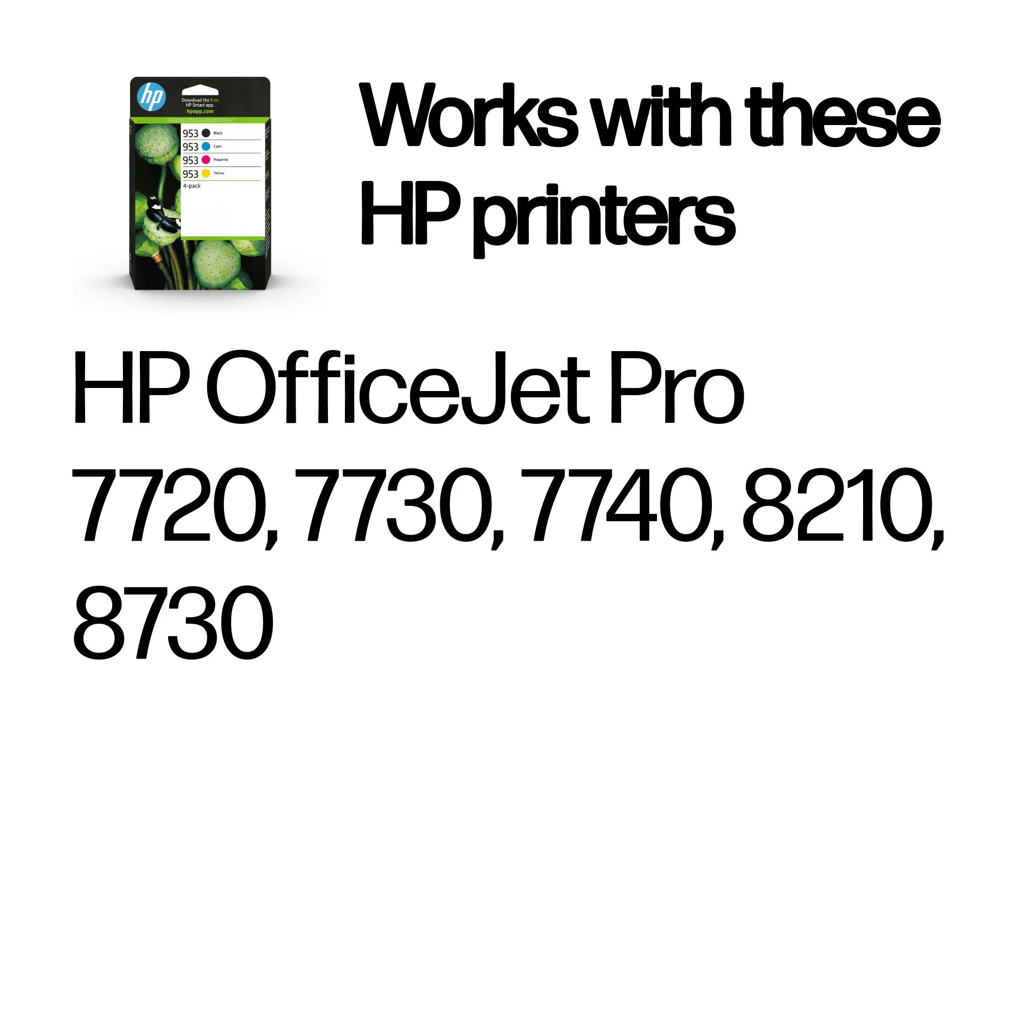 HP 953 Ink cartridge kit, Black/Cyan/Magenta/Yellow, 4 pcs