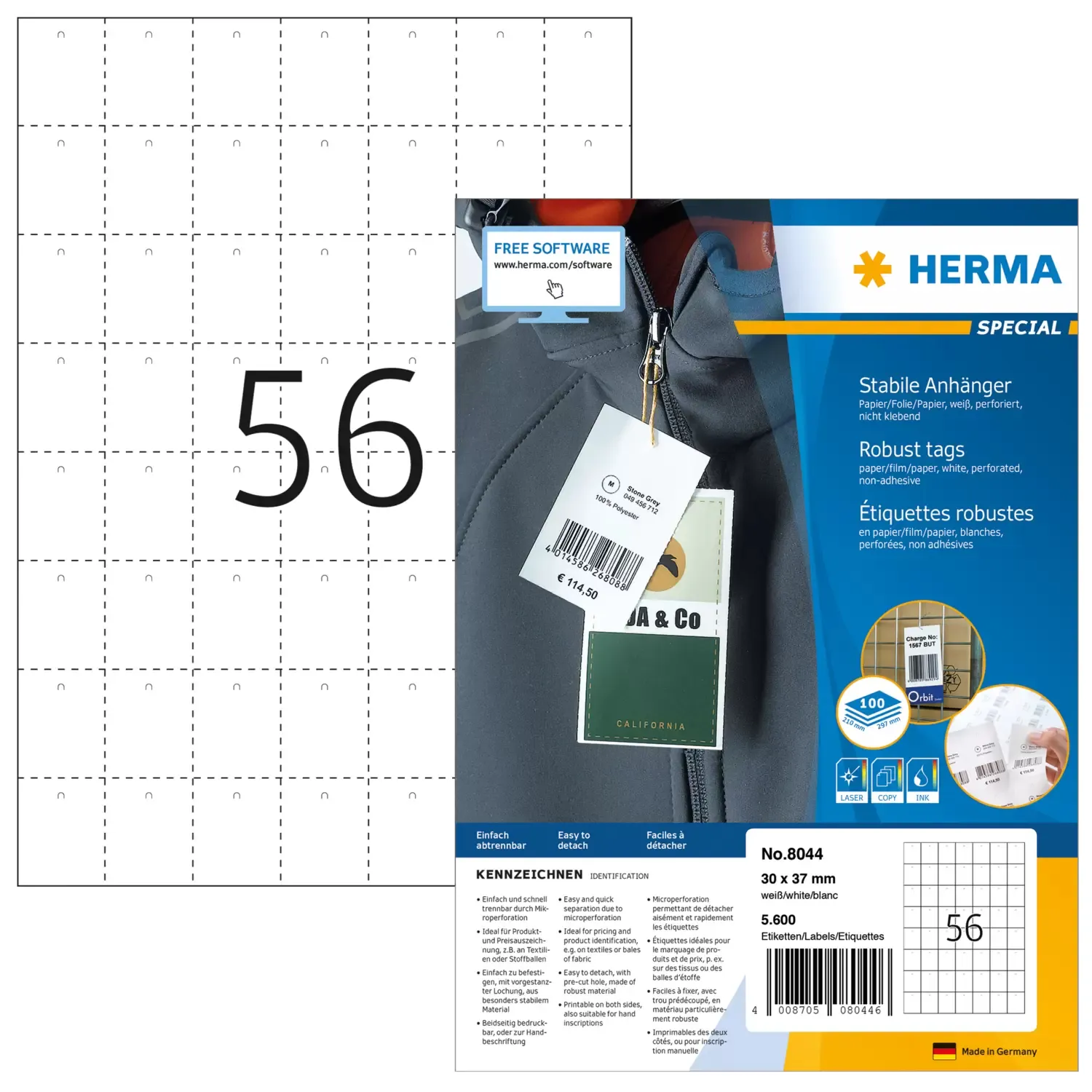 Herma label tear-resistant tags 30x37 (5600)