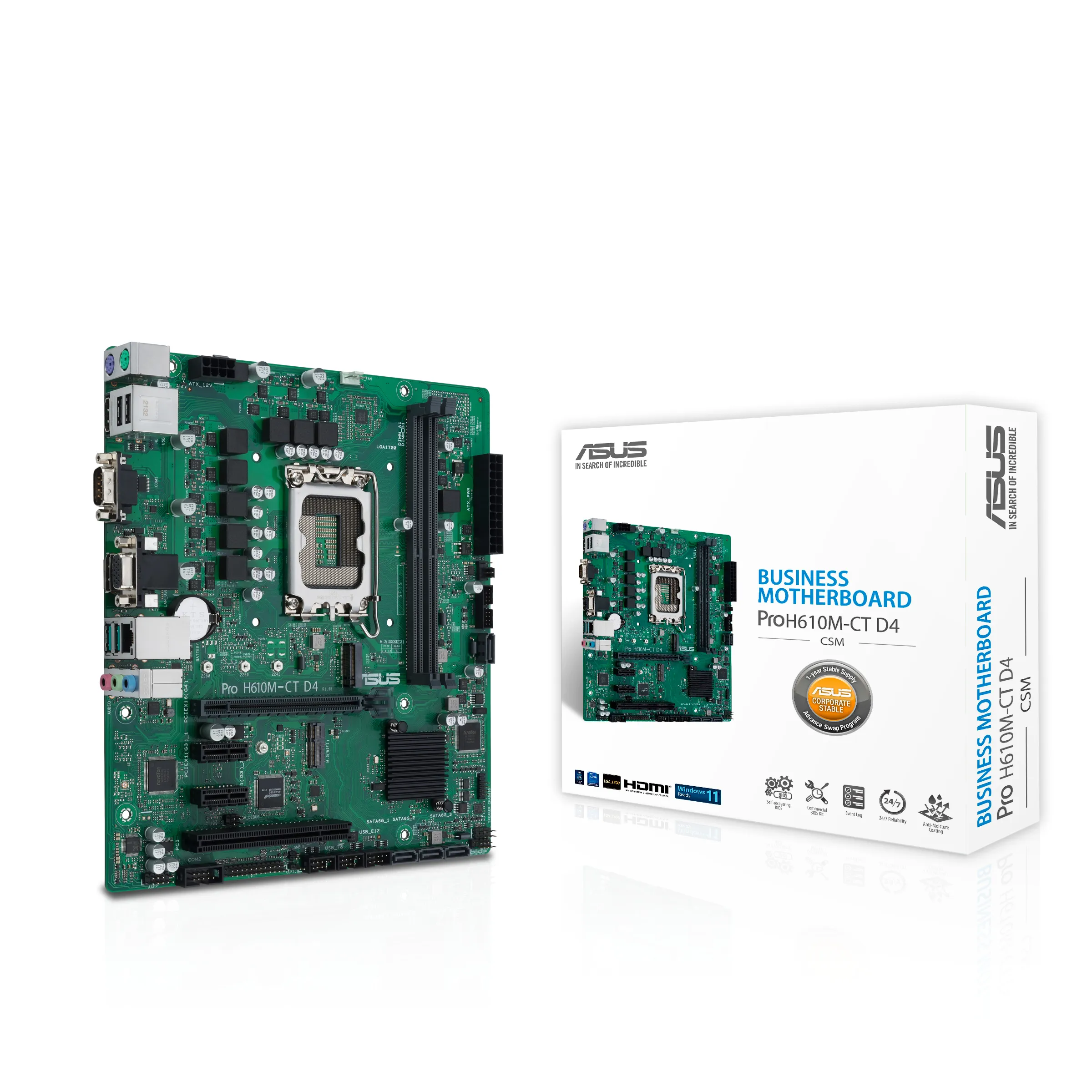 Asus PRO H610M-CT D4-CSM mATX - moderkort
