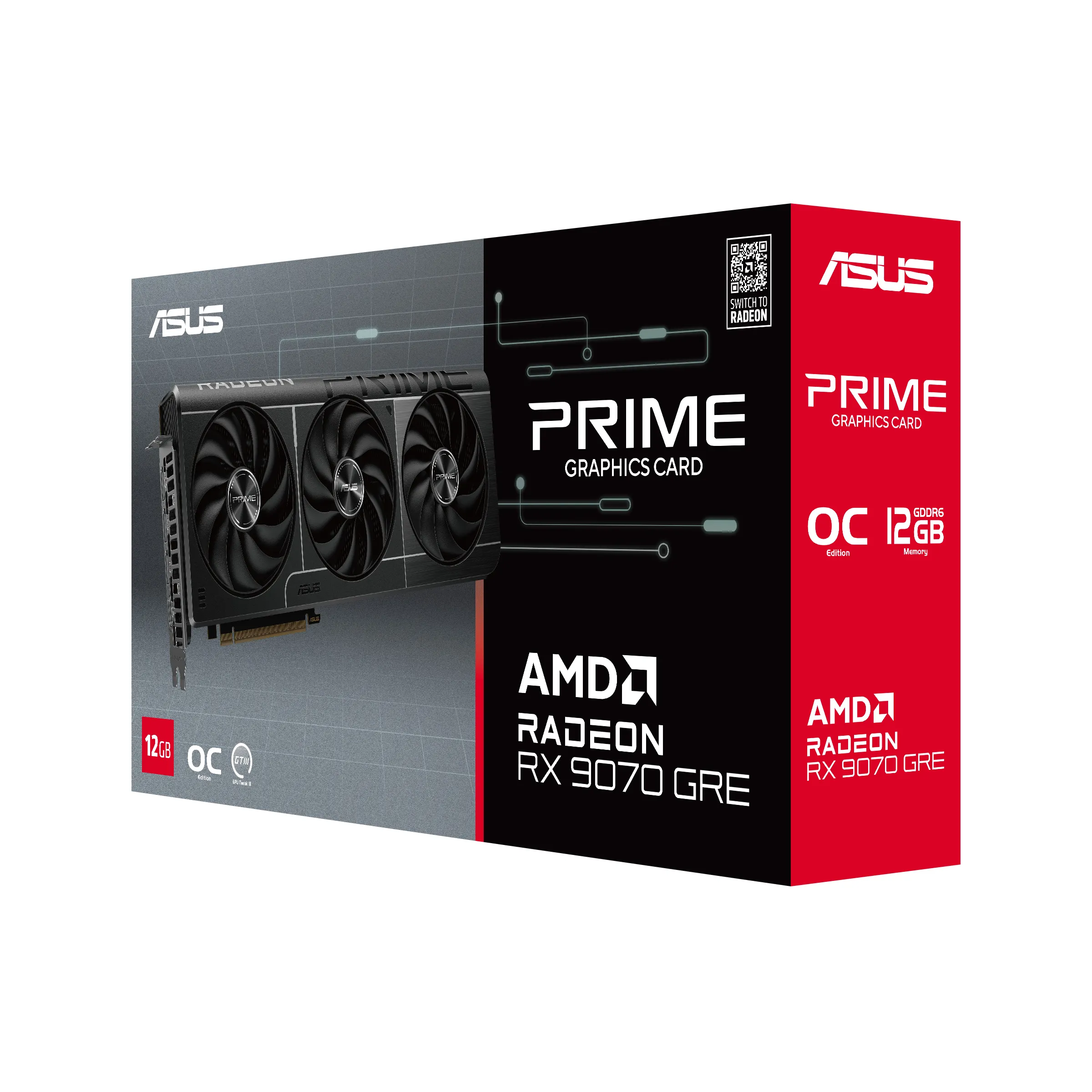 Asus Radeon RX 9070 GRE Prime OC 12 Gt -n&auml;yt&ouml;nohjain