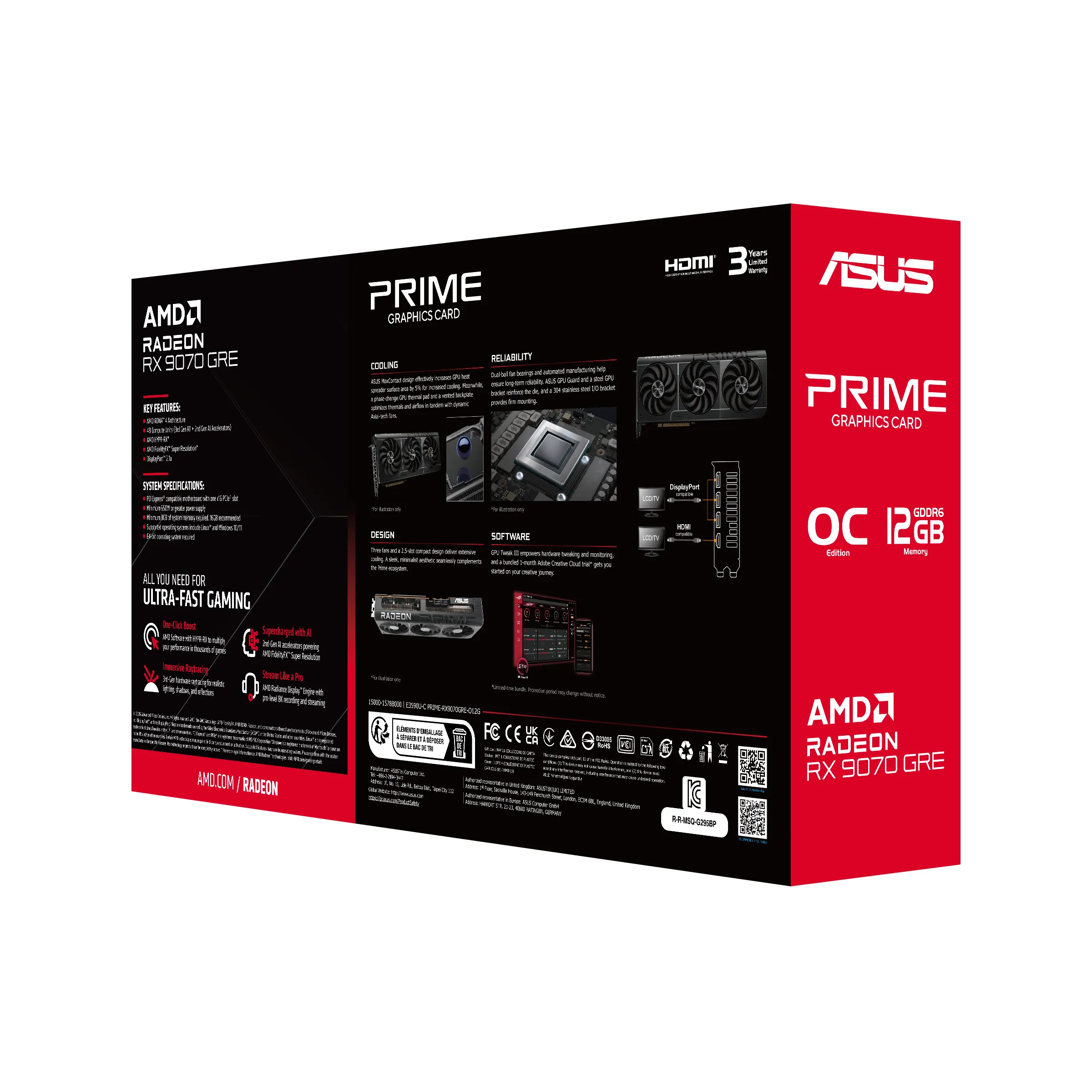 Asus Radeon RX 9070 GRE Prime OC 12 Gt -n&auml;yt&ouml;nohjain