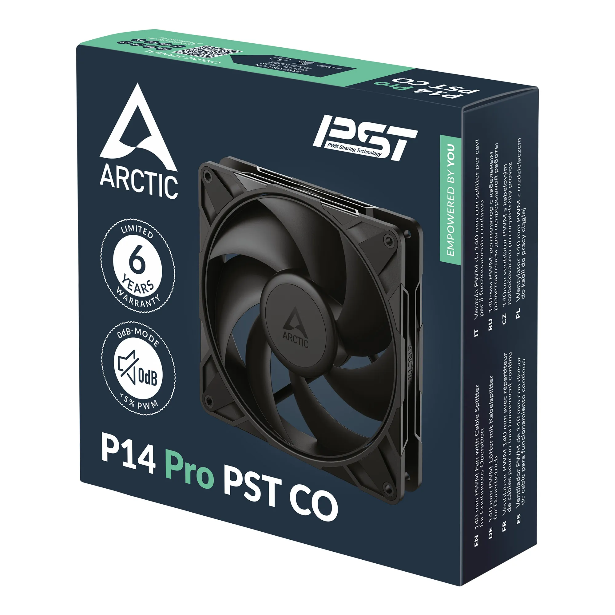 Arctic P14 Pro PST CO 140mm - chassi fläkt, Svart