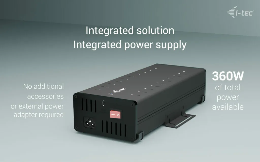 I-Tec 20xUSB-C 15W active w/360W power supply - charging hub