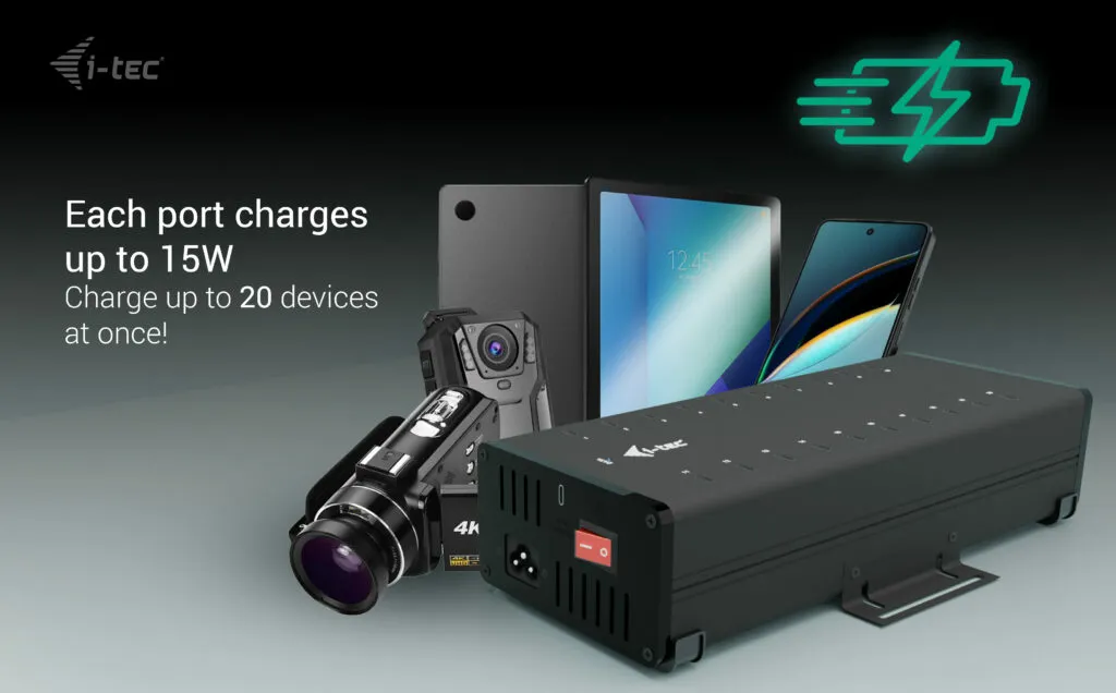I-Tec 20xUSB-C 15W active w/360W power supply - charging hub