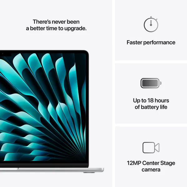 Apple MacBook Air 15&quot; M4 (10/10) 24 Gt, 512 Gt -kannettava, Hopea, MC6J4