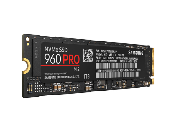 Samsung 1TB 960 PRO, PCIe, 3500/2100 MB/s -SSD-levy M.2