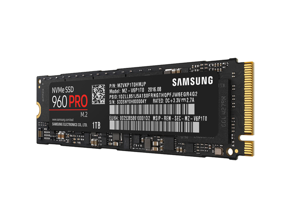 Samsung 1TB 960 PRO, PCIe, 3500/2100 MB/s -SSD-levy M.2