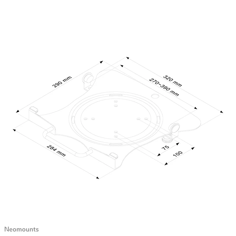NEWSTAR Notebook Holder montage via VESA 75 and 100