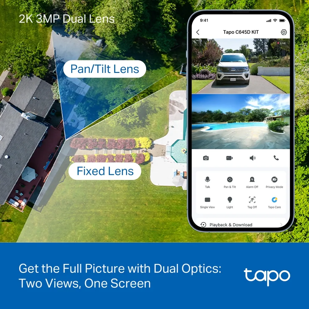 TP-LINK Solar-Powered Dual-Lens Pan/Tilt Security Camera Kit