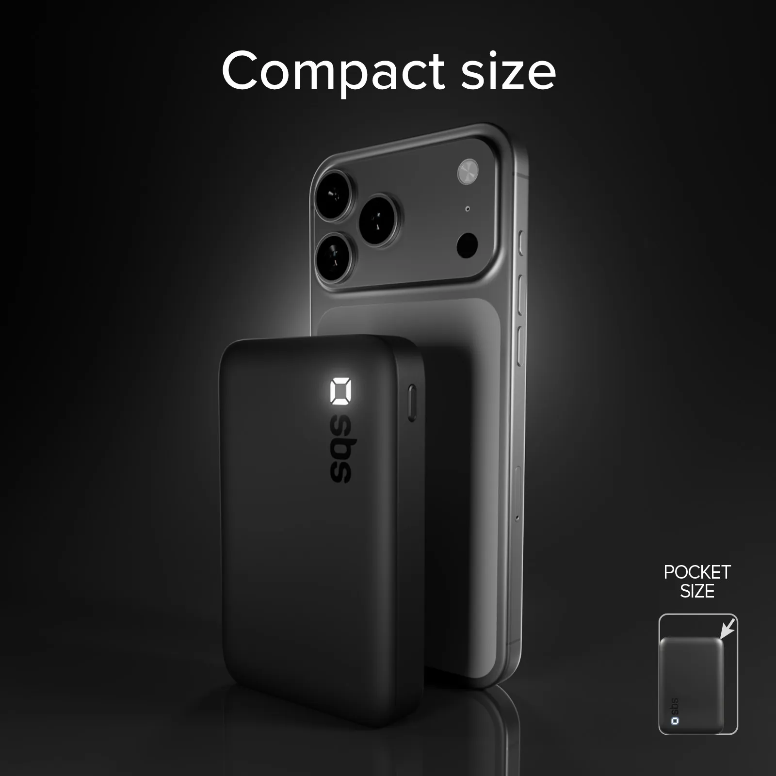 SBS 10000 mAh, 20W - powerbank, Black