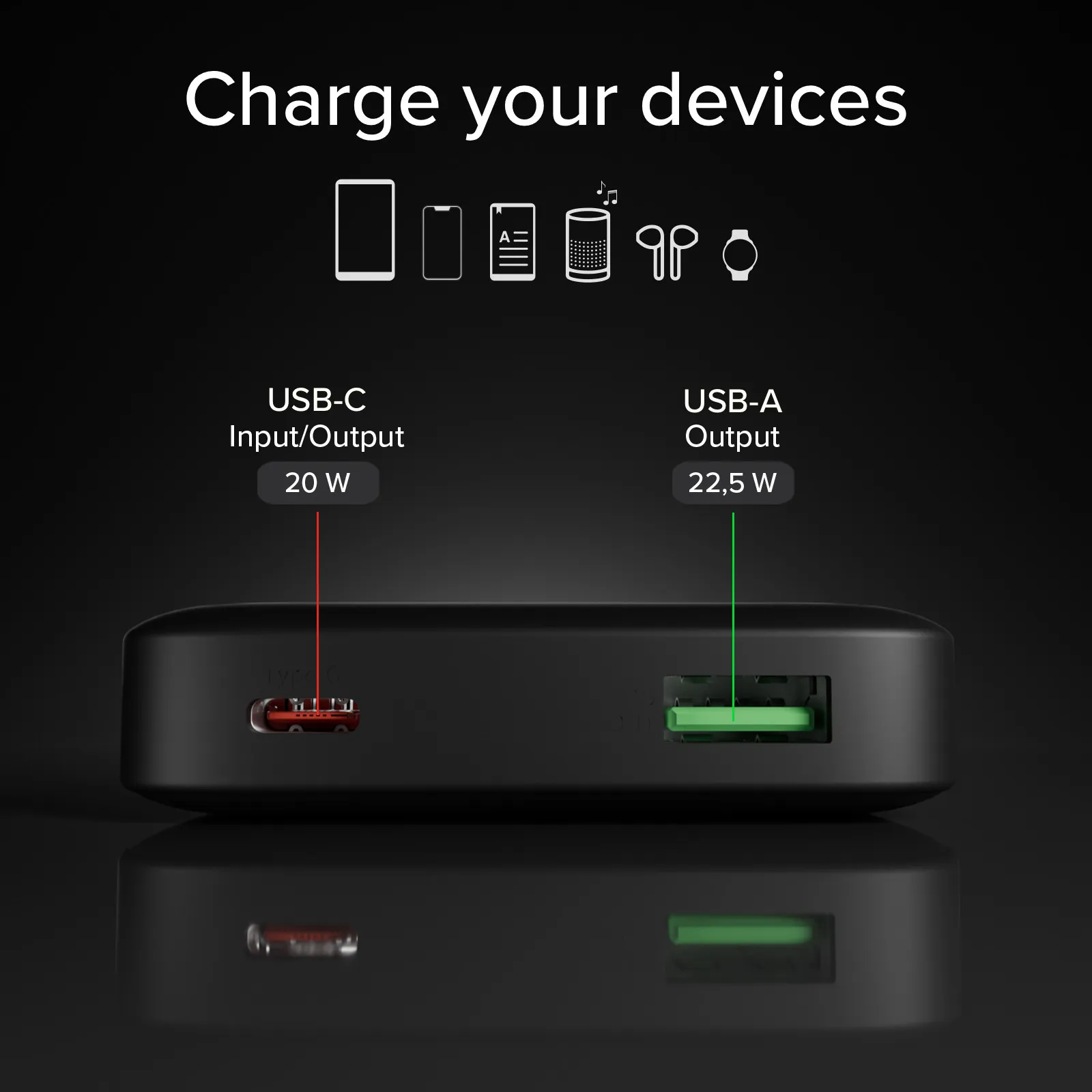 SBS 10000 mAh, 20W - powerbank, Black