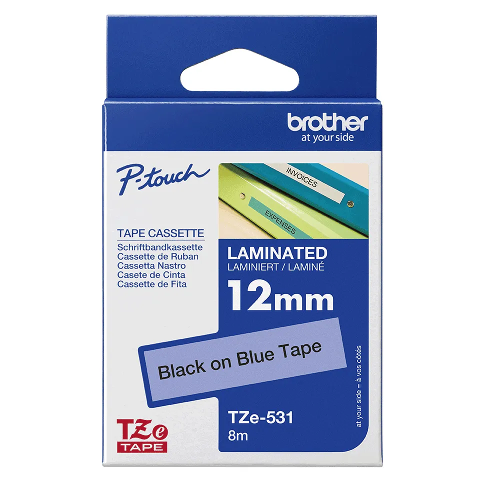 BROTHER TZ531 12 BLACK ON BLUE