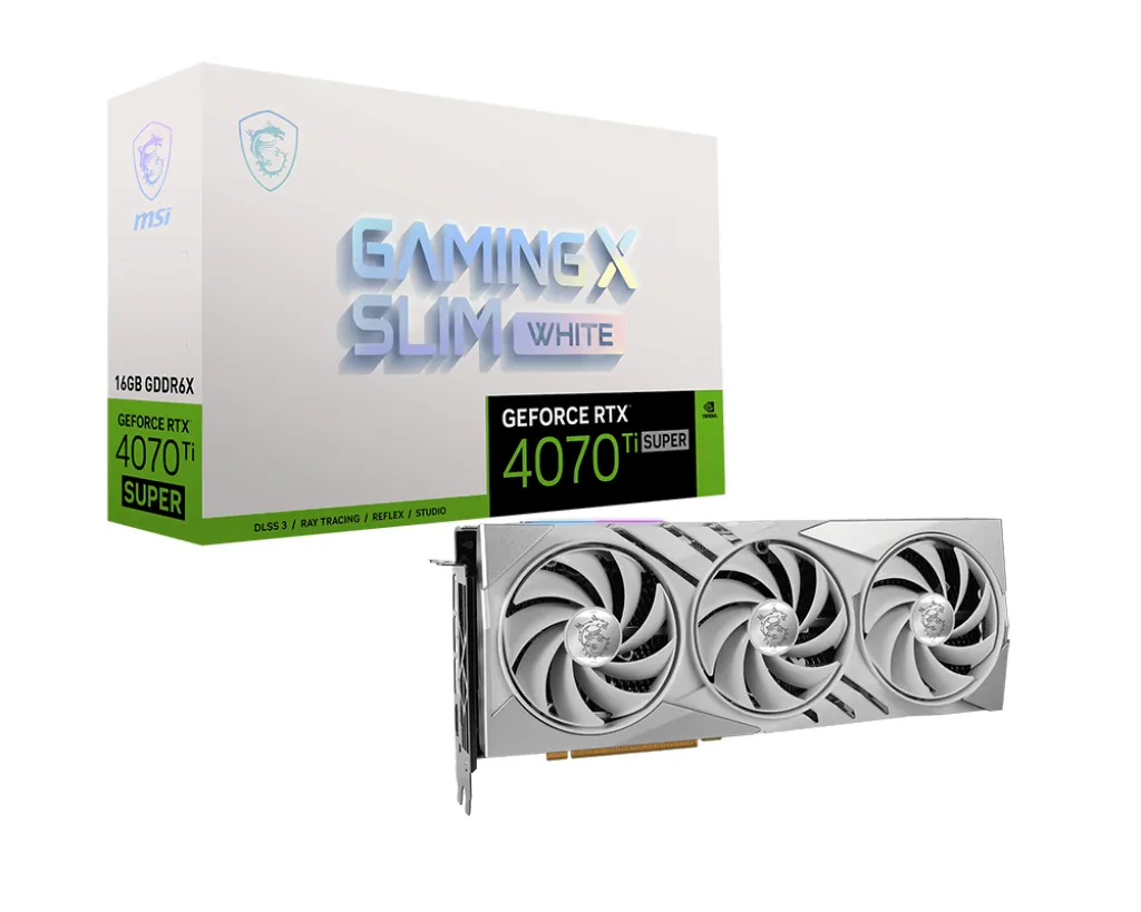 MSI GeForce RTX 4070 Ti SUPER Gaming X Slim White 16GB - Graphics card