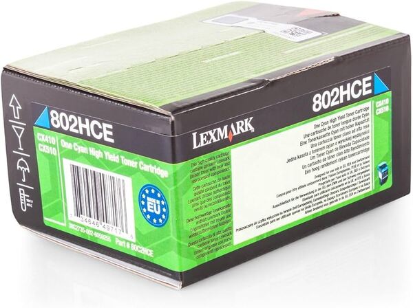Lexmark 80C2HCE toner cartridge, Cyan