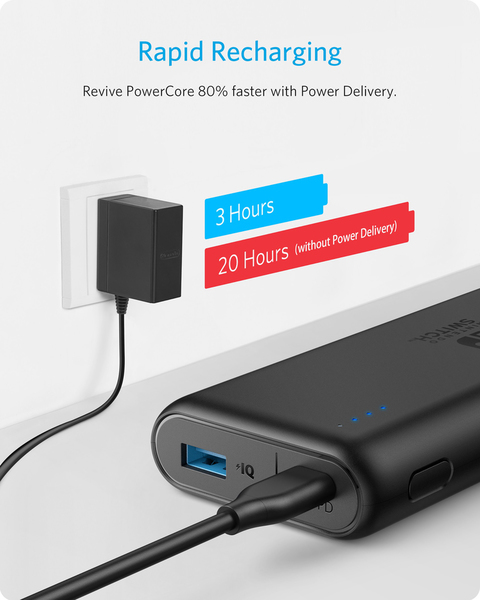 Anker Powercore Nintendo 20100mAh, Black