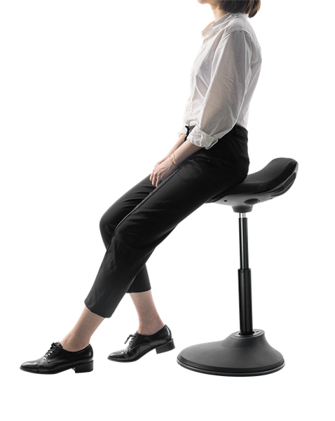 DELTACO Office H&ouml;jdjusterbar st&aring;stol, sv&auml;ng, rotera och tilta, 360&deg;, svart