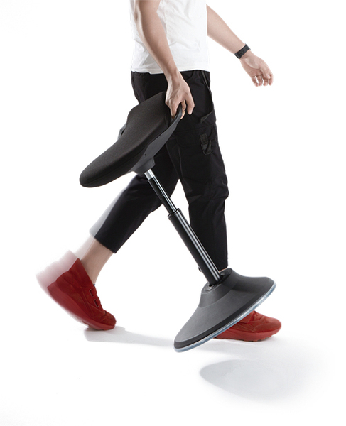 DELTACO Office H&ouml;jdjusterbar st&aring;stol, sv&auml;ng, rotera och tilta, 360&deg;, svart