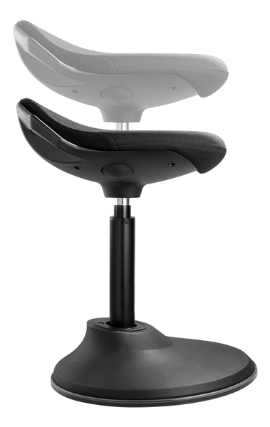 DELTACO Office H&ouml;jdjusterbar st&aring;stol, sv&auml;ng, rotera och tilta, 360&deg;, svart