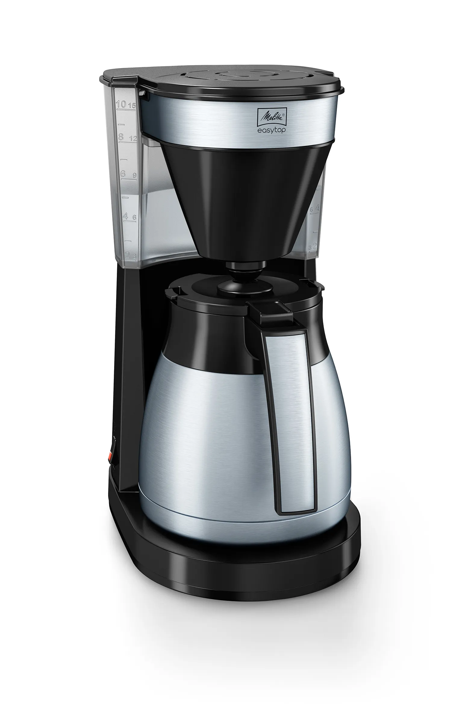 Melitta EasyTopII Therm - coffee maker, Black, Stainless steel