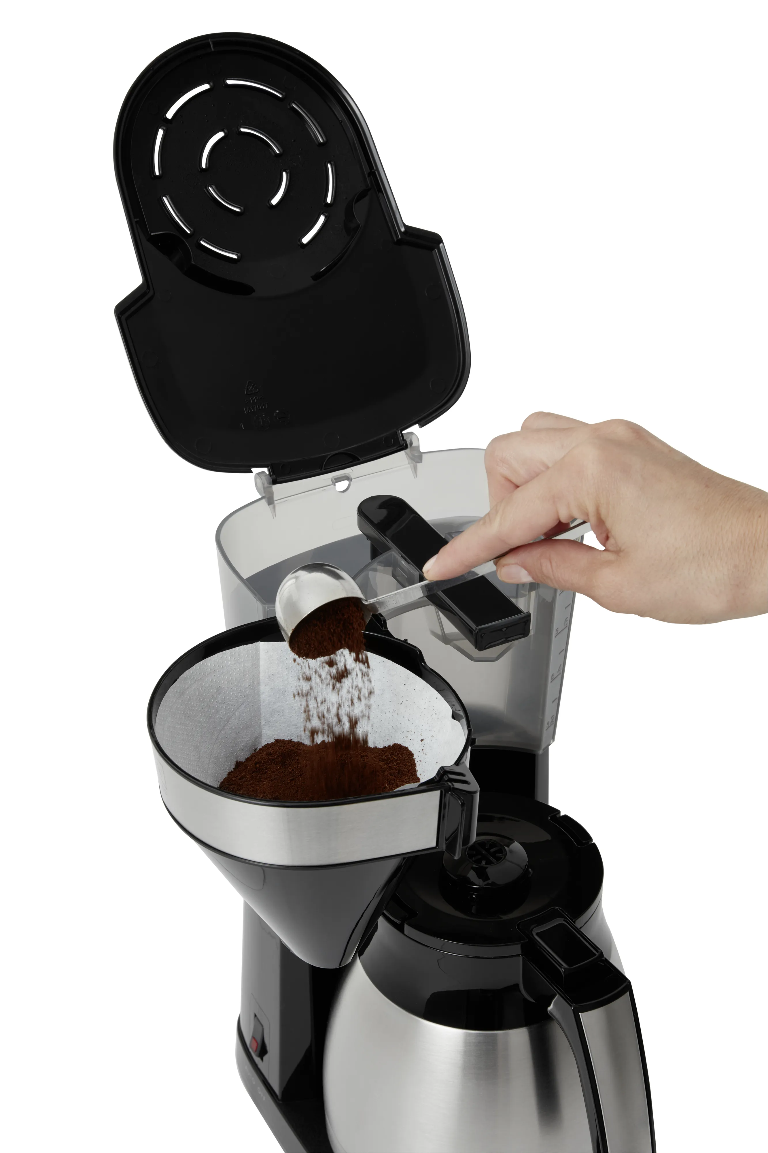 Melitta EasyTopII Therm - coffee maker, Black, Stainless steel