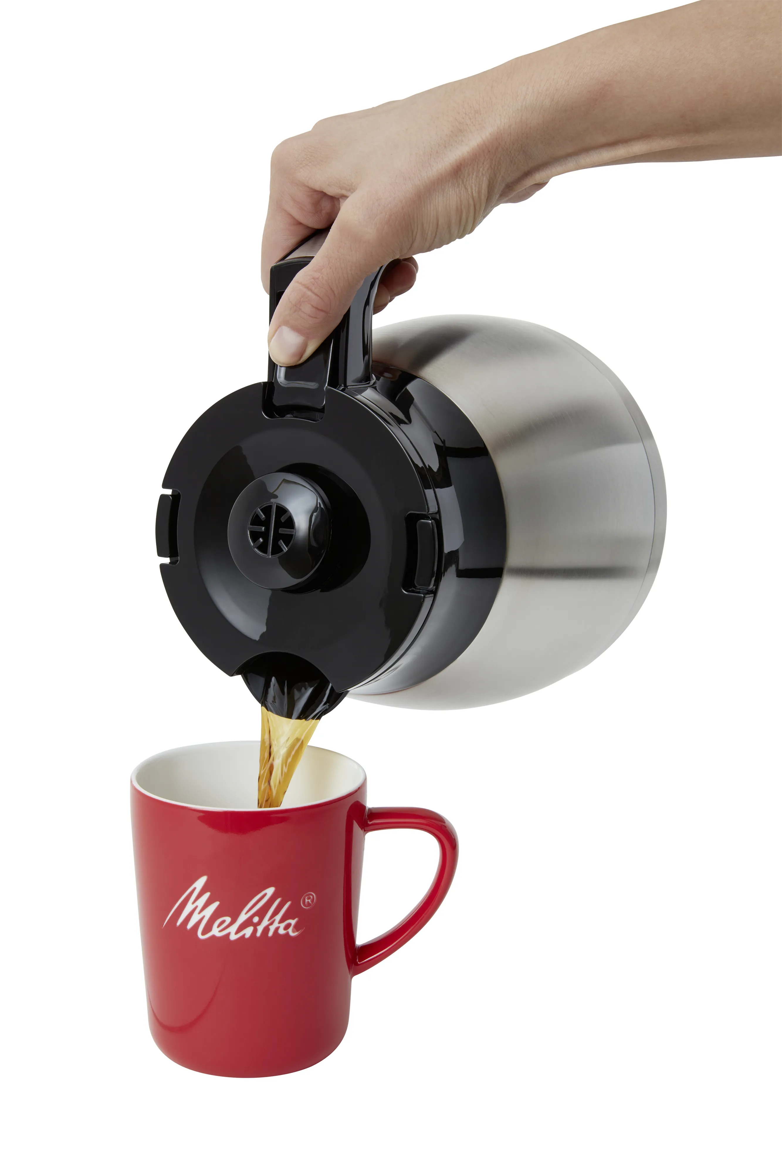 Melitta EasyTopII Therm - coffee maker, Black, Stainless steel
