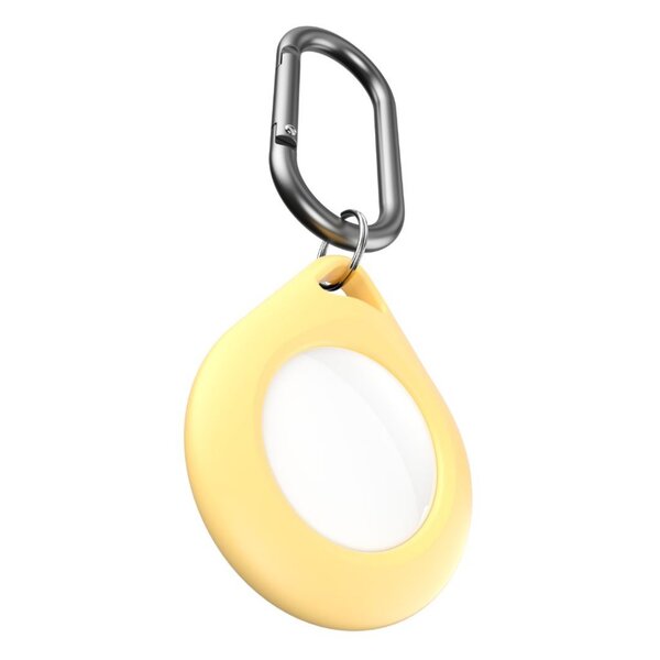 KeyBudz Secure Dock, AirTag - carabiner, Pastel Yellow (4pcs)