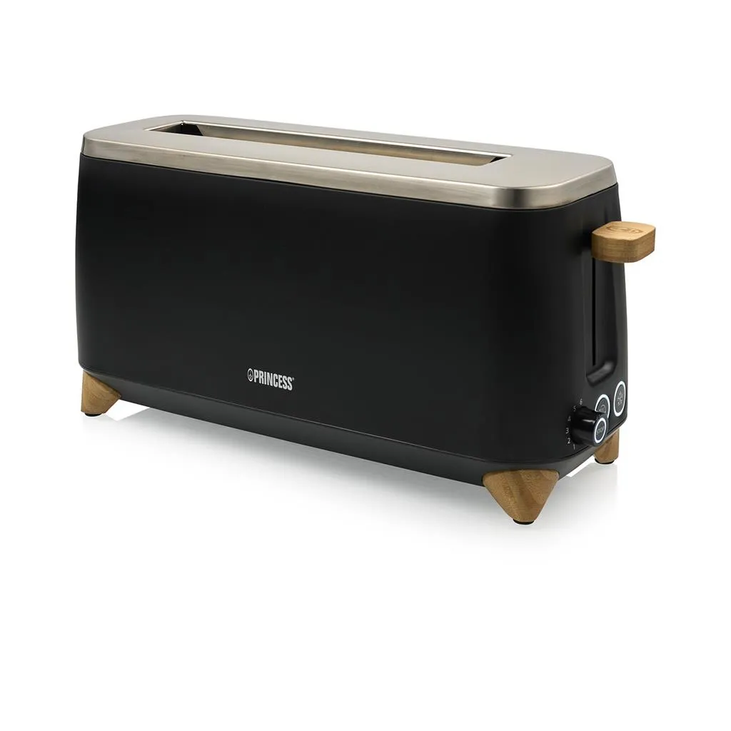 Princess Pure Bamboo - toaster, black, 2 slices