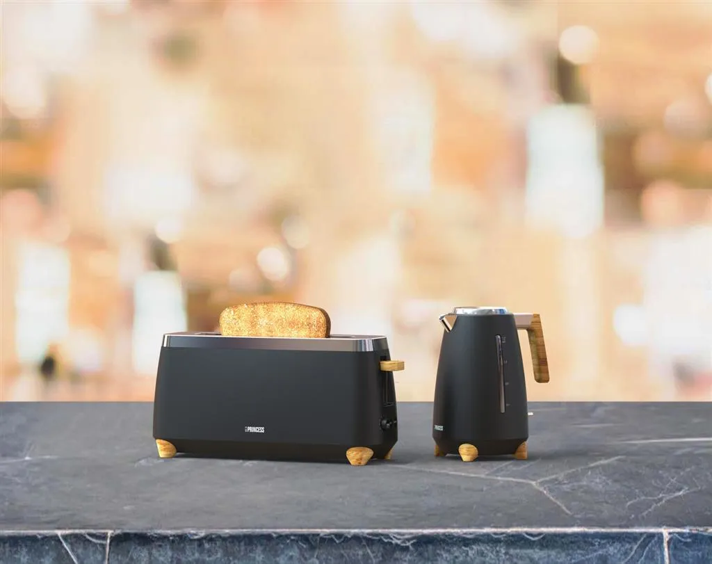 Princess Pure Bamboo - toaster, black, 2 slices