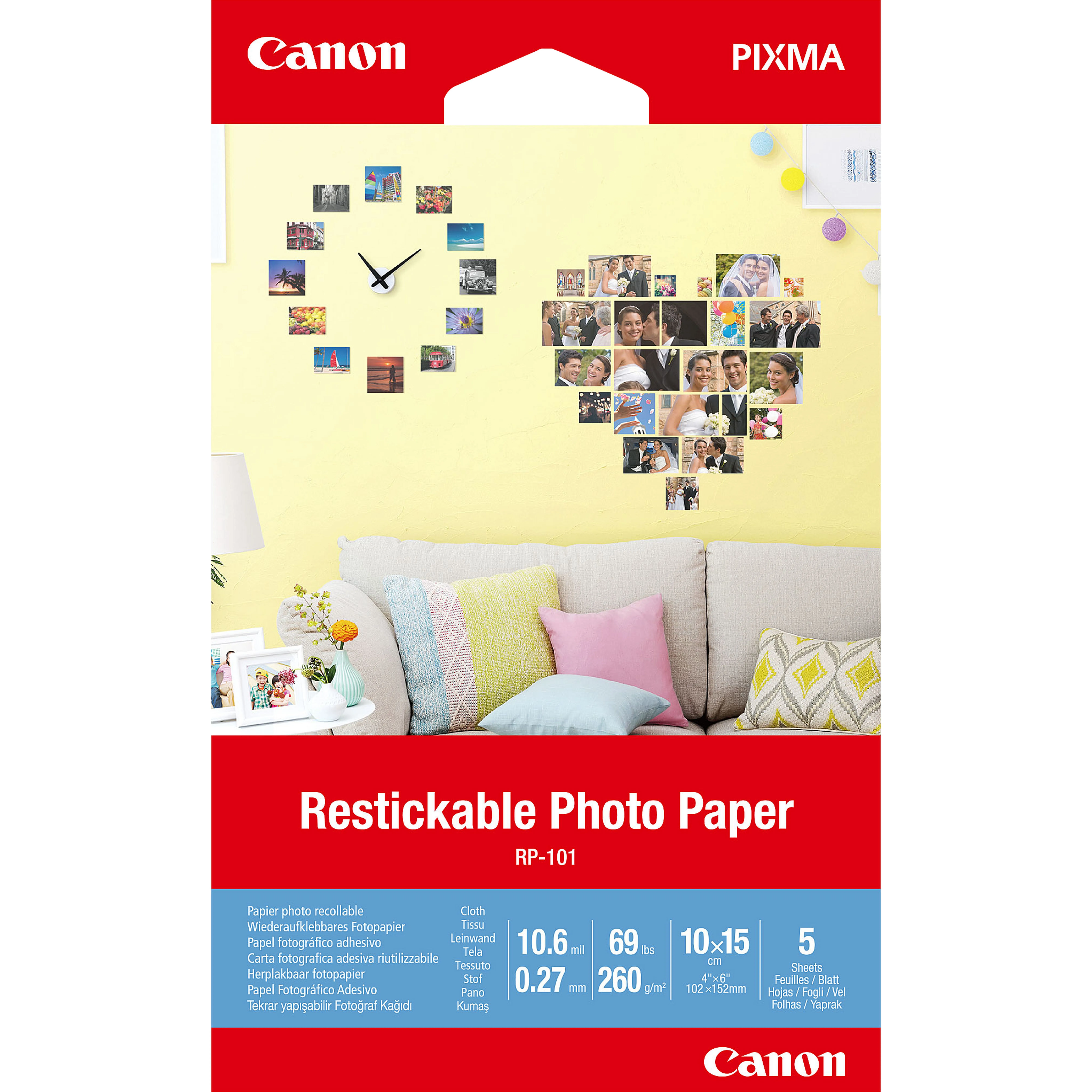 Restickable Photo paper 4x6 5 sheets RP-101